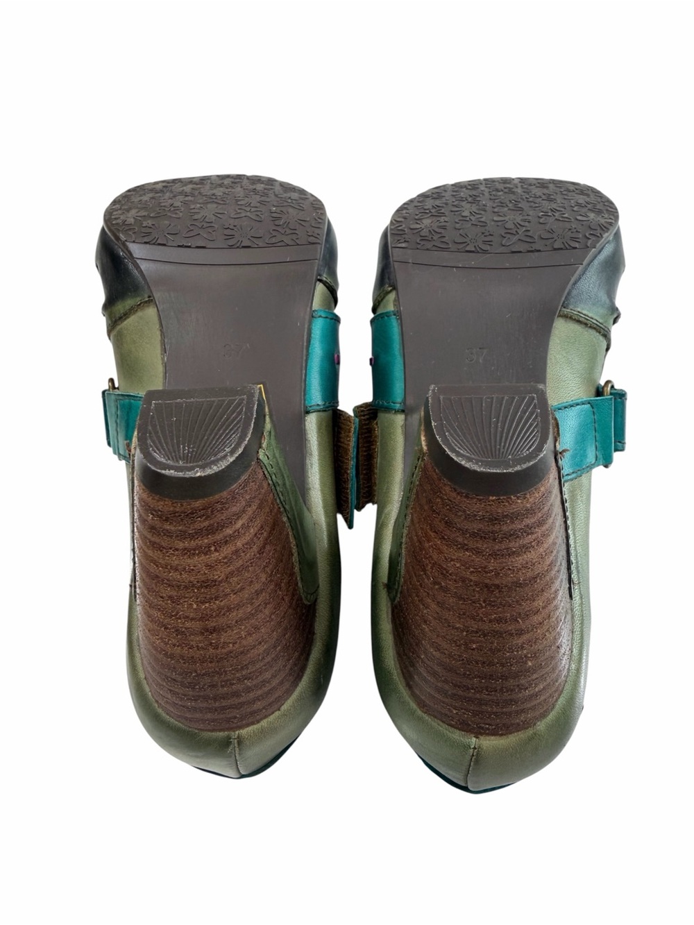 L’Artiste by Spring Step Wondrous Teal Green Leather Heel Oxfords Size US 6.5-7 - Picture 12 of 15